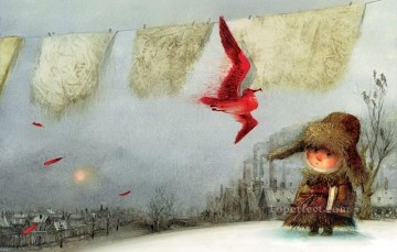 cuentos de hadas pájaros fantasía Pinturas al óleo
